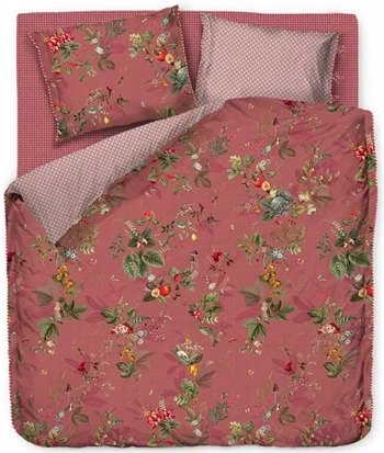 Billede af Pip Studio sengetøj - 140x200 cm - Leaf pink - Blomstret sengetøj - Vendbar dynebetræk i 100% bomuld